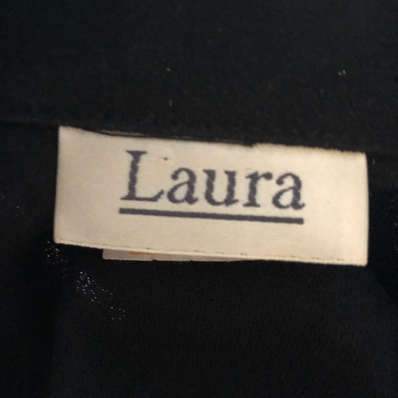 Laura Long Dressy Black Blazer with fancy Accent sleeves Like New Sz 8 - Picture 2 of 7